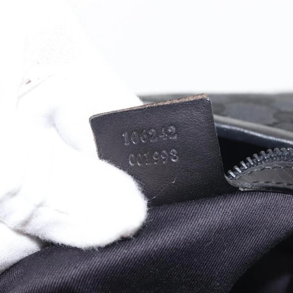 GUCCI GG Canvas Shoulder Bag Black Silver 106242 Auth 144224 - Picture 11 of 16